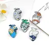 Dibujos Animados Europeos y Americanos Creativos Corazón de Océano Aleación Goteo de Aceite Broche Rosa Van Gogh Corazón Mariposa Pines Accesorios