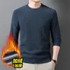 Moletom espesso com gola redonda e forro de fleece masculino transfronteiriço, camiseta básica quente casual de outono e inverno masculina, roupa masculina estilo pai