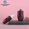 En Stock Botella de Esencia de Fondo Grueso Verde de 30ml, Botella Gotero Irregular de Aceite Esencial de 50ml, Botella Dispensadora de Vidrio para Cosméticos
