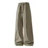 Pantalones deportivos de pierna ancha curvados para primavera y otoño, de cintura alta, holgados, casuales, de pierna recta, versátiles, favorecedores para tipos de cuerpo de pera