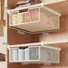 Caja de almacenamiento para calcetines, organizador de ropa interior, caja de almacenamiento tipo canasta extraíble, herramienta de almacenamiento por capas para armario estilo cajón colgante