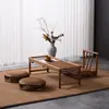 Mesa de Café de Bambú Tatami, Mesa Pequeña Sencilla para Ventana Abuhardillada, Mesa de Café Pequeña Estilo Japonés, Mesa de Piso, Mesa Baja Zen, Combinación de Mesa y Silla Retro