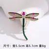 Broche Libélula de Luxo Leve de Alta Qualidade para Mulheres Alfinetes de Liga Metálica Incrustados com Cristais e Diamantes Design de Nicho Insetos Corsage de Inseto