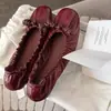 2026 Novo Estilo Rolinho de Ovo Ballet Super Macio Pele de Cordeiro Baixo Dobrado Plissado Plano Sapatos Individuais Slip-on Sapatos Individuais Sapatos de Vovó