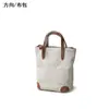 Bolso de Lona Casual Mini Estilo Japonés para Mujer Bolso para Teléfono con Cremallera de Cuero Genuino Bolso para Teléfono de Hombro Único Cruzado Bolso Cuadrado Pequeño Artístico