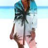 3D Mujer Fábrica de Origen Bikini Abrigo Camisa Traje de Baño Cárdigan Playa Estampado de Palmera Blusa de Playa Vacaciones