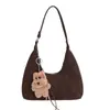 Bolsa Tote Plissada de Camurça Ninho Estilo Coreano de Grande Capacidade para Mulheres 2025 Outono e Inverno Nova Moda Bolsa Transversal de Ombro Único