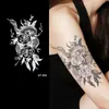 Adesivos de Tatuagem de Suco Herbal Flor e Cobra Simples, à Prova d'Água e de Suor, Toque de Alta Qualidade, para Homens e Mulheres, para Braços, Clavículas e Laterais, Não Refletivos