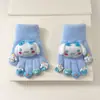 Guantes de Peluche de Gatito para Niñas, Nuevo Estilo de Invierno, Cálidos, Lindos, Separados por Dedos, Compatibles con Pantalla Táctil, Guantes Kt a Prueba de Viento