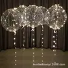 Balões de Hélio Flutuantes de LED para Decorações de Aniversário, Balões Bobo Transparentes para Decorações de Casamento, Balões Brilhantes para Festa de Dia dos Namorados
