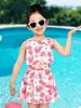 Traje de baño de sirena para niñas, vestido tipo chaleco de verano, para niños, estilo nuevo de bebé, niña princesa, traje de baño de una pieza dividido