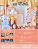 Duffy Bear Tema kt Board Fundo Parede Cem Dias Balão Primeiro Aniversário do Bebê Decoração Cena Cem Dias Banquete