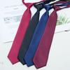 Corbata JK para Mujer Estilo Coreano Británico Japonés Uniforme Escolar Negro Rojo Vino Líneas Finas Nudo Corto Sin Nudos Corto