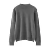 Suéter de Cashmere Feminino 100% Cashmere Puro Nova Moda Gola Alta Meia Gola Pulôver Cor Sólida Tricotado Quente Suéter Base