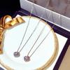 Nova moda japonesa e coreana moda super flash strass quadrado temperamento clavícula colar colar curto para as mulheres