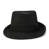 Sombrero de Estilo Nuevo para Hombres, Sombrero de Jazz para Personas de Mediana Edad y Mayores, Sombrero de Fiesta para Hombres, Sombrero de Caballero Británico, Sombrero de Lana de Ala Corta, Sombrero de Lana para Mujeres