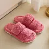Fábrica de Pantufas de Pelúcia para Casa Outono e Inverno Casa Antiderrapante Resistente ao Desgaste Coral Fleece Forrado com Fleece Sapatos de Pelúcia Grossos Quentes