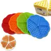 Forma de Bolo em Formato de Coração DIY Forma de Waffle em Formato de Coração com Cinco Elos Forma de Bolo para Assar Forma de Waffle de Silicone com 5 Furos