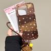 Capa para Celular iPhone15promax Ins Coreana Pequena Floral Apple 16 Corda Portátil 14/13 Feminina 12 Macia
