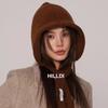 Gorro Pasamontañas estilo coreano Sombrero de lana a la moda Sombrero de punto cálido para otoño e invierno Sombrero con correa para combinar con todo Protección para las orejas