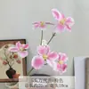 Flores artificiales para bodas: Orquídea Cattleya de 5 flores, decoración floral para salón de banquetes de bodas, flores artificiales para escena de restaurante