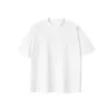 Camiseta de Algodão Puro de Manga Curta, Estilo Hong Kong, Caimento Solto, Camiseta Unissex, Ombros Caídos Oversized, Algodão Penteado, Camiseta de Manga Curta de Alta Qualidade, Recomendada para Suor Intenso