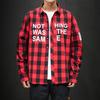 Camisa de Manga Larga a Cuadros para Hombre, Nueva de Primavera 2020, Corte Ajustado, Casual, Tallas Grandes, Camisa Estampada con Letras