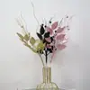 35cm Hojas Polvo Dorado Bayas Decoración Navideña Fiesta Diseño de Fiesta Serie Polvo Dorado Planta Artificial Hierba con Cuentas Doradas