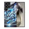 Adequado para Capa de Celular Samsung S26Ultra A90 Dragão Mítico e Fênix S24 Vidro Temperado A16 Capa Protetora Preta A07