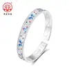 Pulseira de Prata 9999 Esmaltada Borboleta Flor Pé de Prata Nova Dragão e Fênix Chinesa Elétrica Fortuna Fundo Aberto Pulseira de Prata Sólida