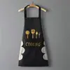 Avental de Cozinha Estilo Coreano com Bolso Grande Limpável à Mão Impermeável, à Prova de Óleo e Resistente à Sujeira Smock Unissex Avental de Tarefas Domésticas Babador
