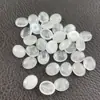 Cabochão Oval de Cristal Branco Natural para Anel com Base Plana Atacado Acessórios Semi-Acabados para Inlay Feitos à Mão DIY do Fabricante