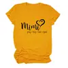 Amazon Ebay Estación Independiente Camiseta Cómoda y Versátil para Mujer Mimi Pray Hug Love Cuello Redondo Manga Corta