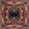 Novo Estilo 130cm Boêmio Vintage Flor de Castanha Lenço Feminino de Sarja de Seda Xale Protetor Solar Lenço Quadrado Grande