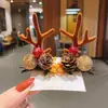 Pasador de Navidad Corea del Sur pasador infantil para niñas bebé clip de ciervo festivo tocado parte trasera de la cabeza accesorios para el pelo de Navidad