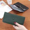Carteira Longa para Mulheres 2025, Carteira e Porta-Cartões Tudo-em-Um, Porta-Notas Grande, Série de Cores Macaron, Carteira Ultra Fina de Couro Genuíno para Mulheres