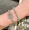 Margaret Rainbow Flower Gem Brincos Xinghe Brilhante 18K Banhado a Ouro Girassol Cor Tesouro Pulseira de Zircão