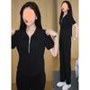 Traje Casual de Moda 2025 Verano Nuevo Cuello Polo Elegante Adelgazante Rejuvenecedor Temperamento Ropa Deportiva Conjunto de Dos Piezas