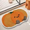 Tapete Flocado de Frutas Frescas Tapete Antiderrapante para Banheiro Tapete de Porta para Banheiro Absorve Água, É Resistente a Manchas, Seca Rápido e Fácil de Limpar