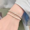 Pulseira de Prata de Lei 925 de Alta Qualidade com Pérolas Luxo Acessível Francês Simples Pulseira de Zircônia Cubo de Açúcar Versátil Pulseira para o Dia a Dia Ins para Mulheres