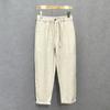 Calça masculina de linho puro de alta qualidade verão fina leve luxo casual de negócios calças masculinas de linho calças retas largas