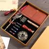Conjunto Criativo de Caneta Pena Tubo de Tinta para Desenho Caneta Pena de Ave Caneta de Assinatura Caneta para Presente Empresarial Conjunto de Canetas Gravação