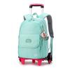 Mochila de Rodinhas Nova Chegada Peixe Natural para Alunos do Ensino Fundamental e Meninas Estilo Cor Sólida Grande Capacidade Mochila Removível