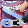Zapatos de Patines de Cuatro Ruedas Baratos para Niños al por Mayor, Patines de Ruedas Retráctiles Invisibles para Niñas, Patines de Ruedas de Ocho Ruedas Deportivos para Estudiantes Niños