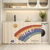 Mueble de baño con lavabo, estilo Ins, con cortina arcoíris, armario de almacenamiento para artículos diversos, cortina anti-estampado, estante de almacenamiento para cocina, cortina antipolvo