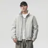 Chaqueta de algodón cálida a prueba de viento con cuello alto estilo retro americano para hombre, nuevo modelo de invierno 2026, corte holgado, engrosada, resistente al frío, chaqueta de trabajo, moderna
