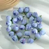 Ramo de Rosas Artificiales Bud DIY Materiales y Accesorios para Hacer Flores de Muñeca Mini Capullos de Té Sombrero de Paja Adorno para Pasador de Cabello