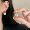 Brincos de Zircônia Estilo Doce Cool Versátil para o Dia a Dia de Luxo Leve Retro Francês Design de Nicho Brincos para Mulheres