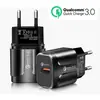 Cargador Rápido Flash para Teléfono Móvil Qualcomm QC3.0 5V/3A Cabezal de Carga de Viaje Normativas Europeas Normativas de EE. UU. Venta al por Mayor Transfronteriza