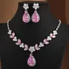 Conjunto de Colar e Brincos de Diamante Brilhante e Pérola para Casamento, Conjunto de Duas Peças de Joias Elegantes e Luxuosas para Festa Noturna